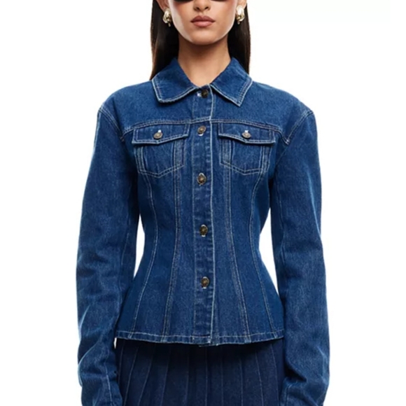 Lioness NWTs Rider Denim Jacket - Picture 1 of 10